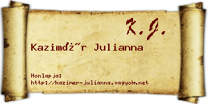 Kazimér Julianna névjegykártya